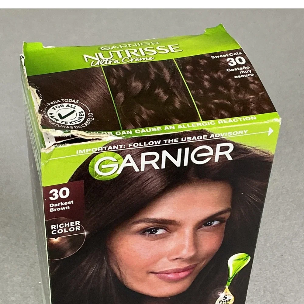Garnier Nutrisse Ultra Creme 30 Darkest Brown Permanent Hair Color Gray Coverage